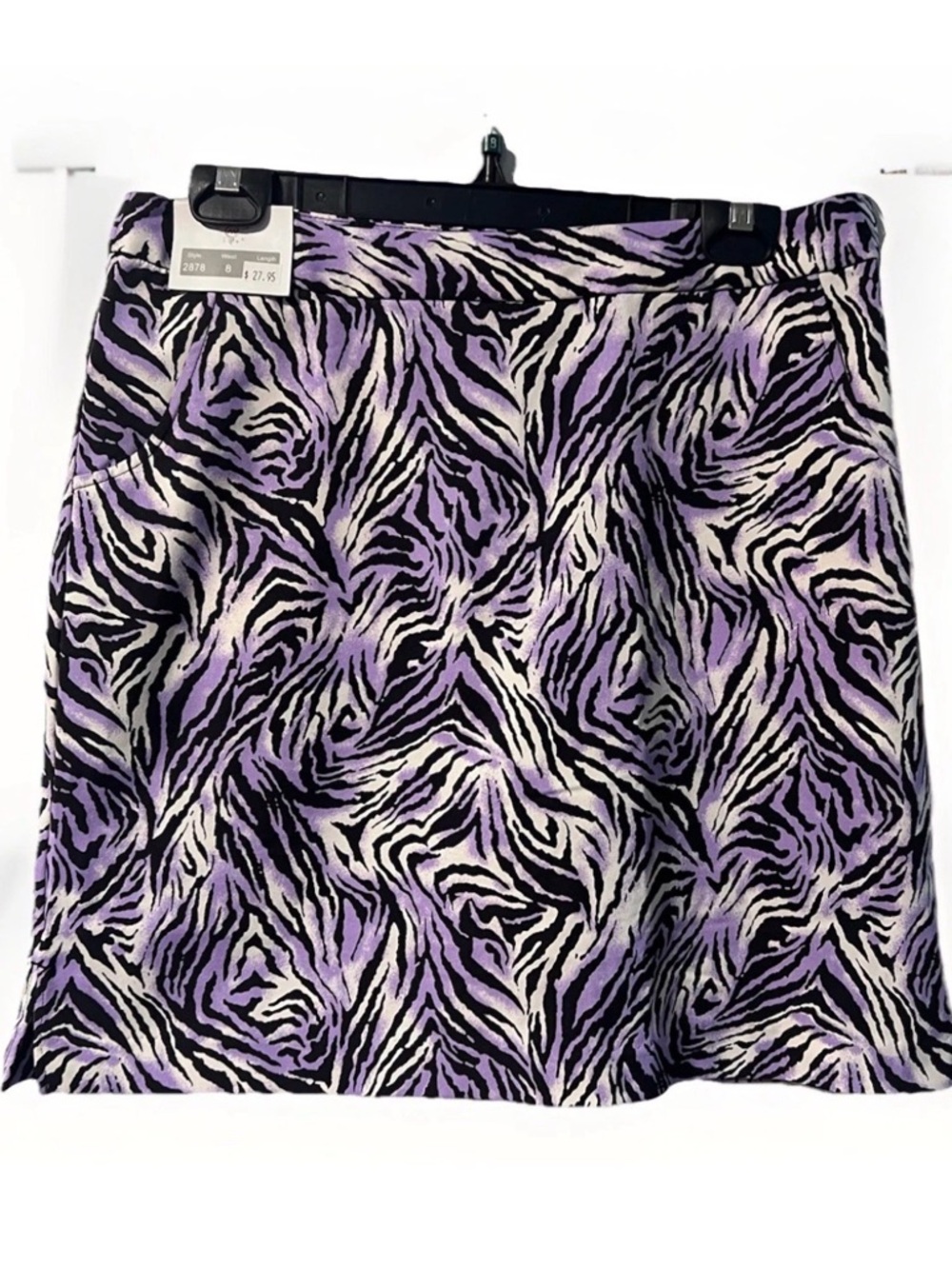 Monterey Club Skort Womens Sz 8 Zebra Animal Print Stretch